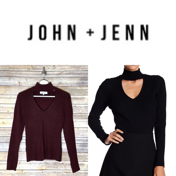 John + Jenn Tops - B16🦄JOHN + JENN Keyhole Mock Neck